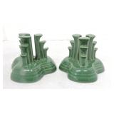 Fiesta Post 86 pair of pyramid candle holders,
