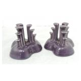 Fiesta Post 86 pair of pyramid candle holders,
