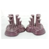 Fiesta Post 86 pair of pyramid candle holders,