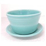 Fiesta Post 86 flower pot & saucer, turquoise