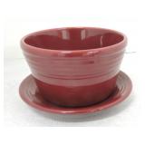 Fiesta Post 86 flower pot & saucer, cinnabar