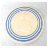 Fiesta Post 86 dancing girl trivet, blue stripe