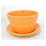 Fiesta Post 86 flower pot & saucer, tangerine