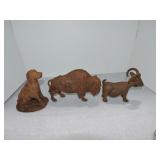 Cast iron dog door stop and buffalo and