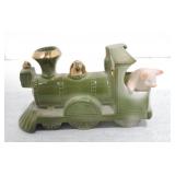 German porcelain pink pig with train