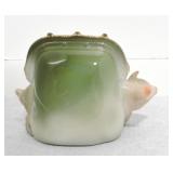 German porcelain pink pig with suitcase bank