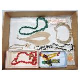 Tray of jewelry including Bakelite