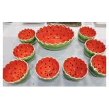 Pier 1 Imports watermelon bowl set, 9 pcs