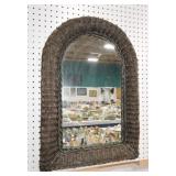Wicker wall mirror, 28'x19'