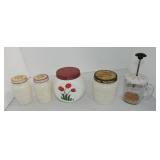 Lot of kitchen jars and shaker