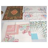 Lot of 5 vintage tablecloths and runners