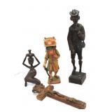 Lot of 4 wood carvings