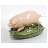 German porcelain pink pig running