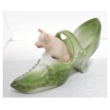 German porcelain pink pig with shoe