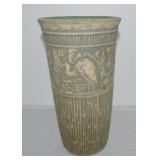 Pottery vase with stork, 12'