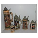 Lot of 5 German steins