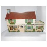 Mary tin lithograph dollhouse with plastic