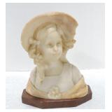Marble bust, 7 1/2', some losses