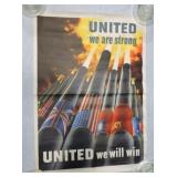 WWII 1943 poster, 22'x16'