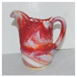 Imperial red slag windmill pitcher, 6 1/4'