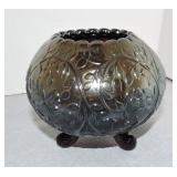 Carnival glass rose bowl