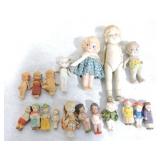 Lot of 18 bisque dolls