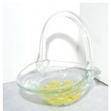 Joe St. Clair glass basket, 5 1/2'