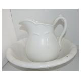 Ironstone pitcher and bowl