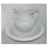 Ironstone pitcher and bowl