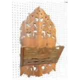 Victorian walnut 'Remember Me' wall magazine rack