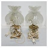 Pair of dresser lamps with prisms