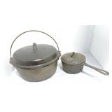 Cast iron #8 dutch oven and sauce pan