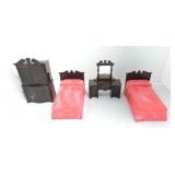Plastic doll furniture, bedroom set