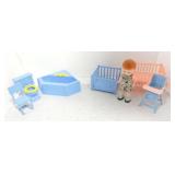 Ideal plastic doll furniture, bathroom and nursery