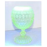 Uranium hobnail glass pedestal rose bowl