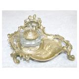 Brass inkwell