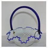 Fenton Blue Ridge glass basket, 10'