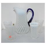 Fenton Blue Ridge 4 pc water set, pitcher, 10'