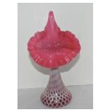 Fenton cranberry opalescent baby thumbprint