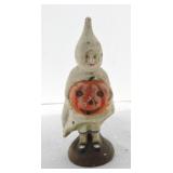 Cast iron ghost with pumkin bank, 7'