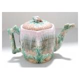 Etruscan majolica shell and seaweed teapot