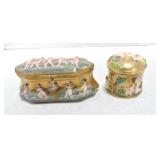 Capodimonte lot of 2 covered boxes