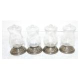Lot of 2 pair of shakers with sterling silver