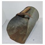 Primitive wood and metal feed scoop