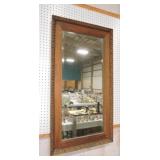 Oak beveled glass wall mirror 47'x26'