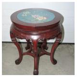Mahogany Oriental table with cloisonne top
