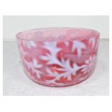 Fenton cranberry opalescent daisy & fern finger