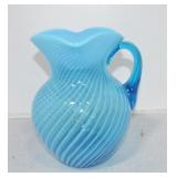 Fenton blue opalescent swirl pitcher