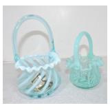 Fenton lot of 2 glass baskets
