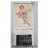 1966 pin-up poster, E Hill & Sons State Bank,